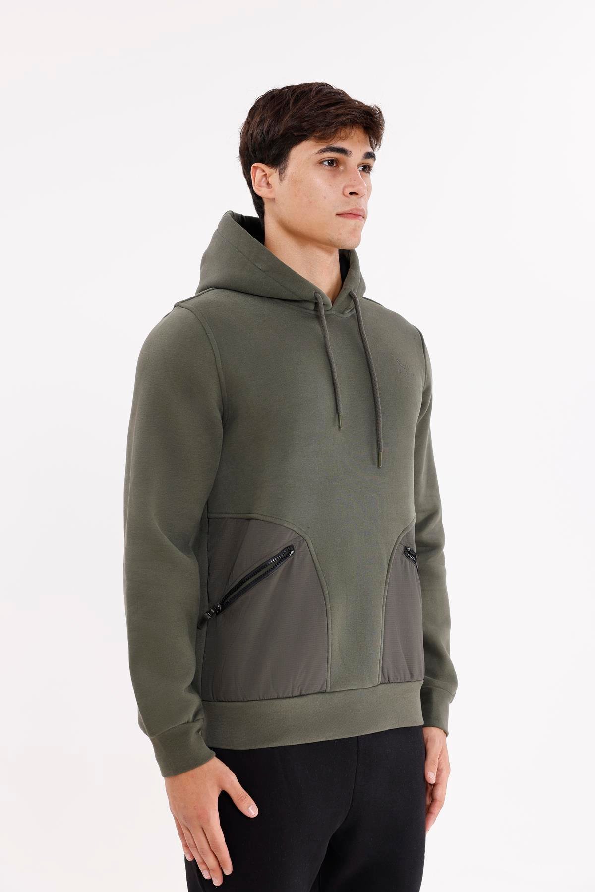 Rahat Kalıp Yumuşak İç Yüzeyli Kordonlu Kapüşonlu Sweatshirt