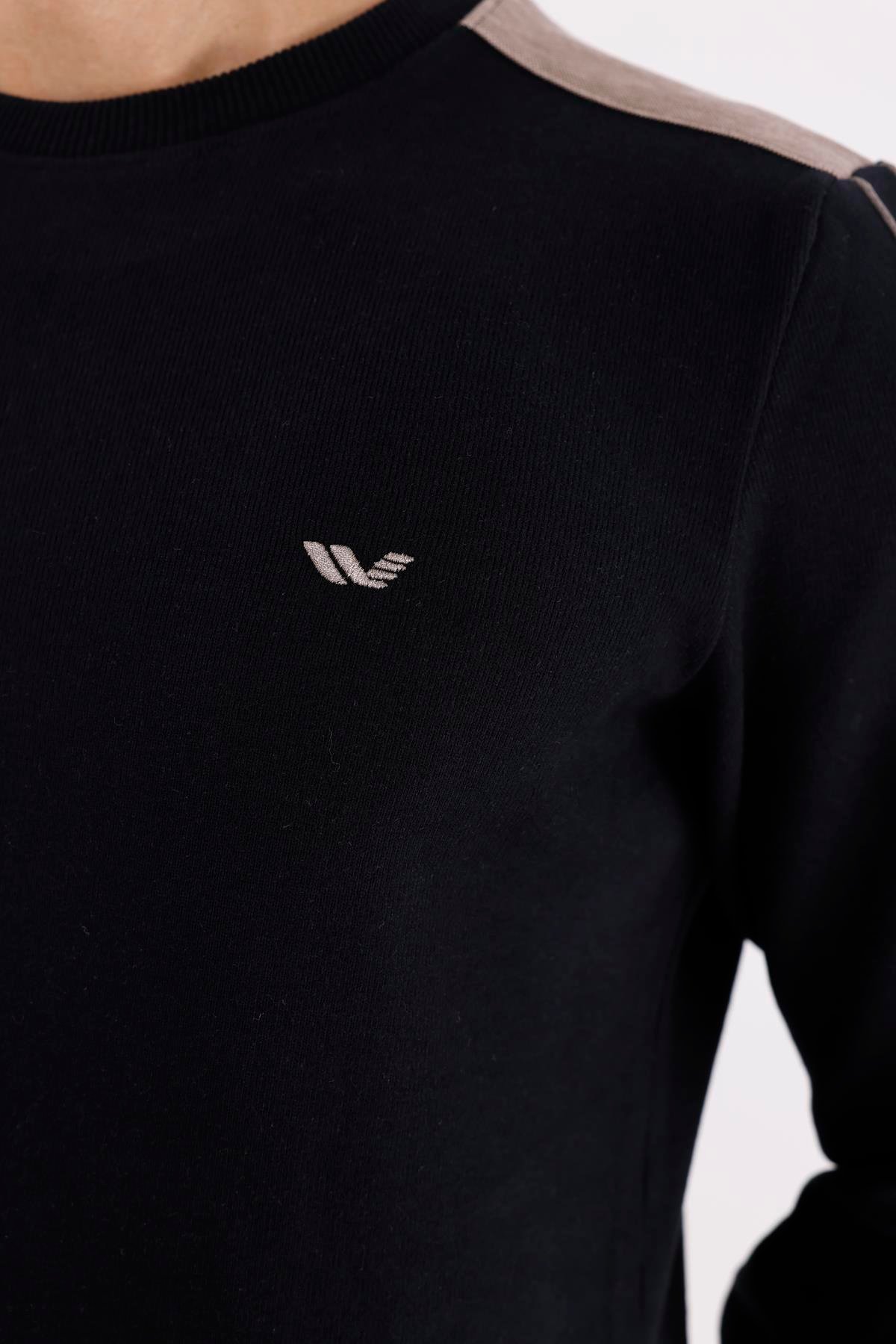 Selanik Doku Yumuşak Tutuşlu Rahat Kalıp Yuvarlak Yaka Esnek Manşetli Sweatshirt