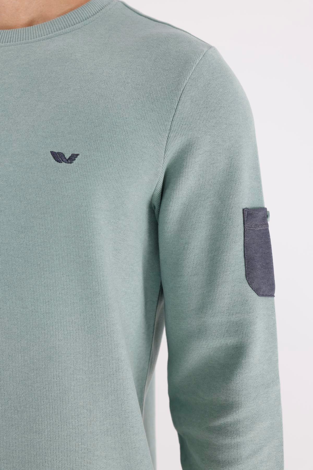 Selanik Dokulu Yumuşak Tutuşlu Rahat Kalıp Sade Tasarım Uzun Kollu Sweatshirt