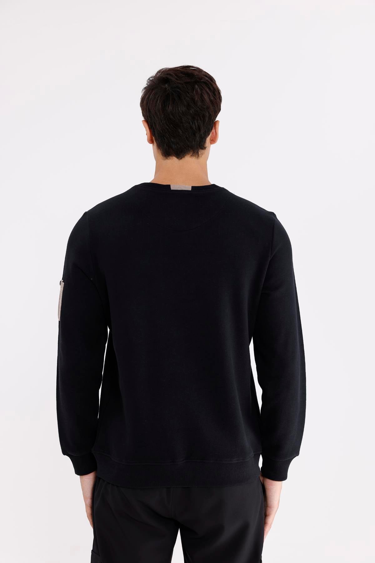 Selanik Dokulu Yumuşak Tutuşlu Rahat Kalıp Sade Tasarım Uzun Kollu Sweatshirt
