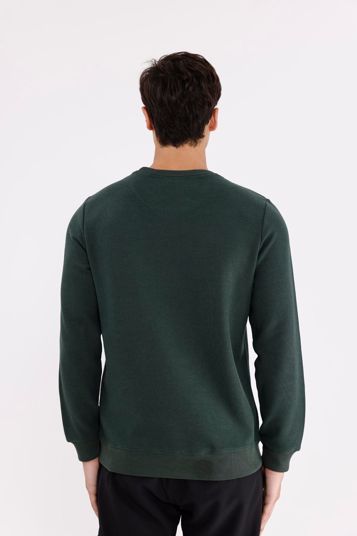 Selanik Kumaş Yapılı Esnek Manşetli Konforlu Rahat Kesim Sweatshirt