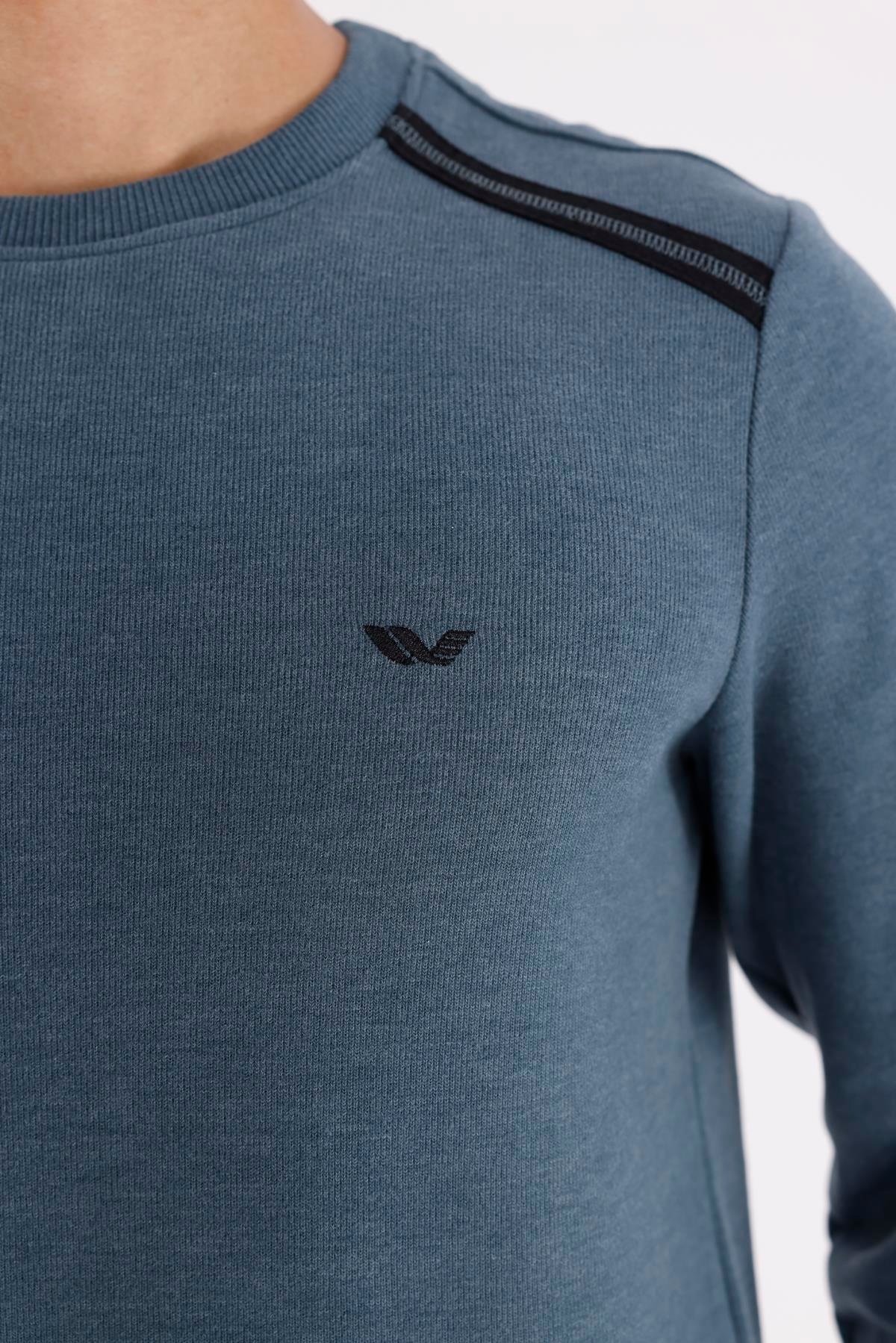 Selanik Kumaş Yapılı Esnek Manşetli Konforlu Rahat Kesim Sweatshirt