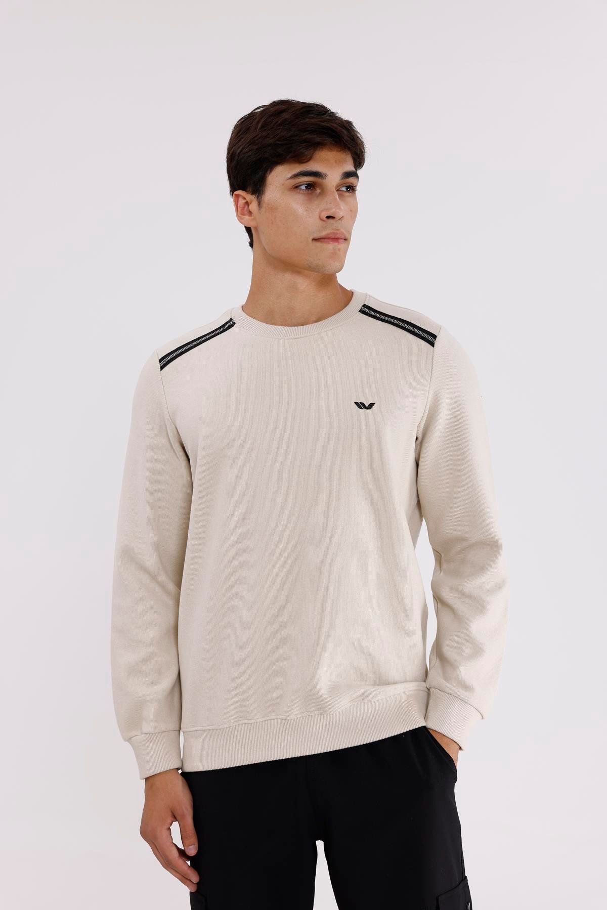 Selanik Kumaş Yapılı Esnek Manşetli Konforlu Rahat Kesim Sweatshirt