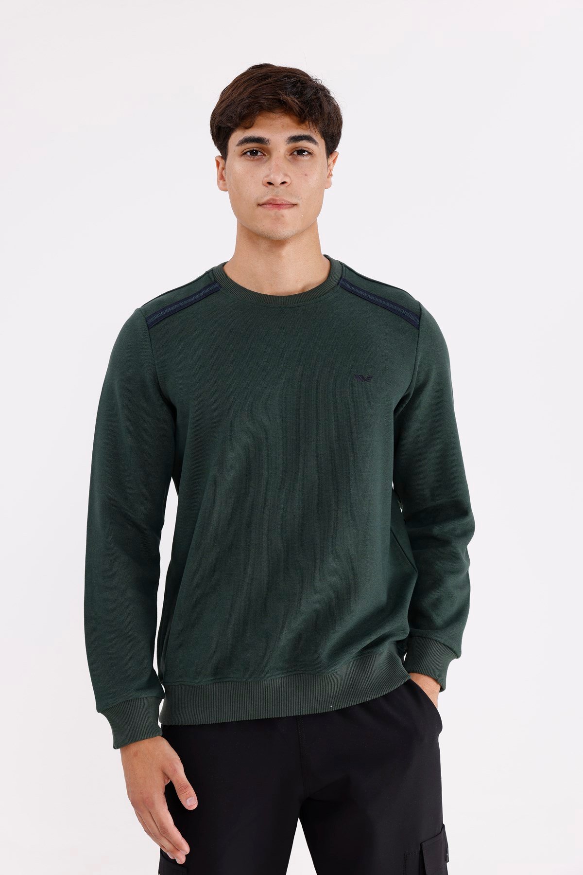 Selanik Kumaş Yapılı Esnek Manşetli Konforlu Rahat Kesim Sweatshirt