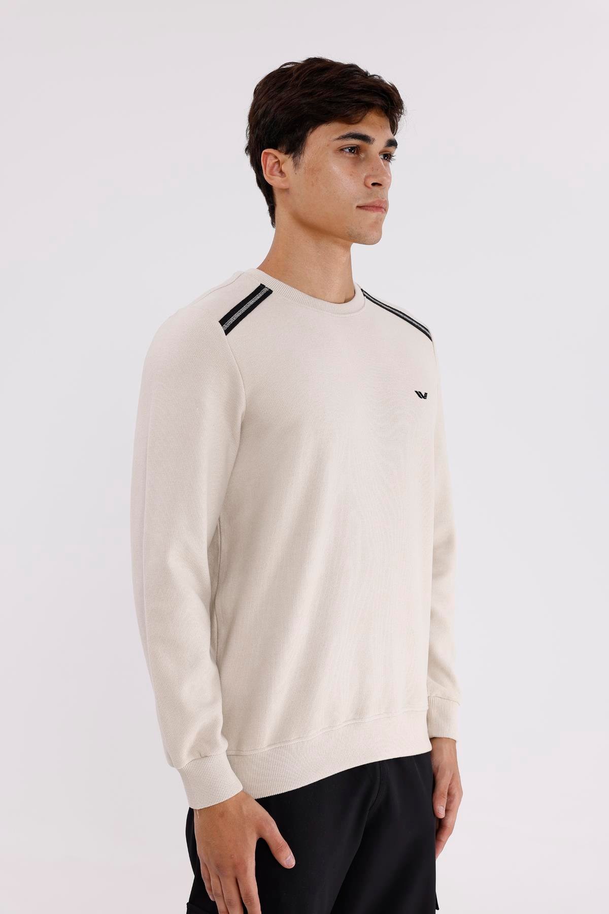 Selanik Kumaş Yapılı Esnek Manşetli Konforlu Rahat Kesim Sweatshirt