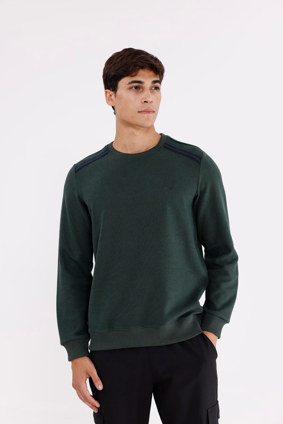 Selanik Kumaş Yapılı Esnek Manşetli Konforlu Rahat Kesim Sweatshirt