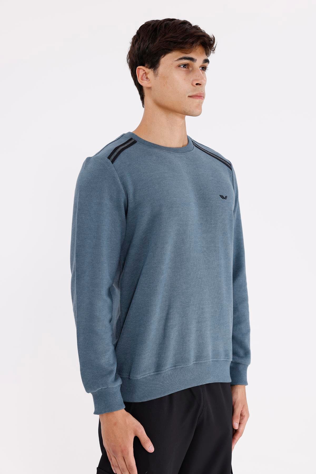 Selanik Kumaş Yapılı Esnek Manşetli Konforlu Rahat Kesim Sweatshirt