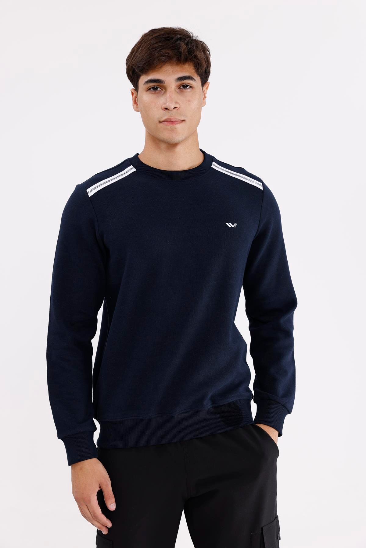 Selanik Kumaş Yapılı Esnek Manşetli Konforlu Rahat Kesim Sweatshirt
