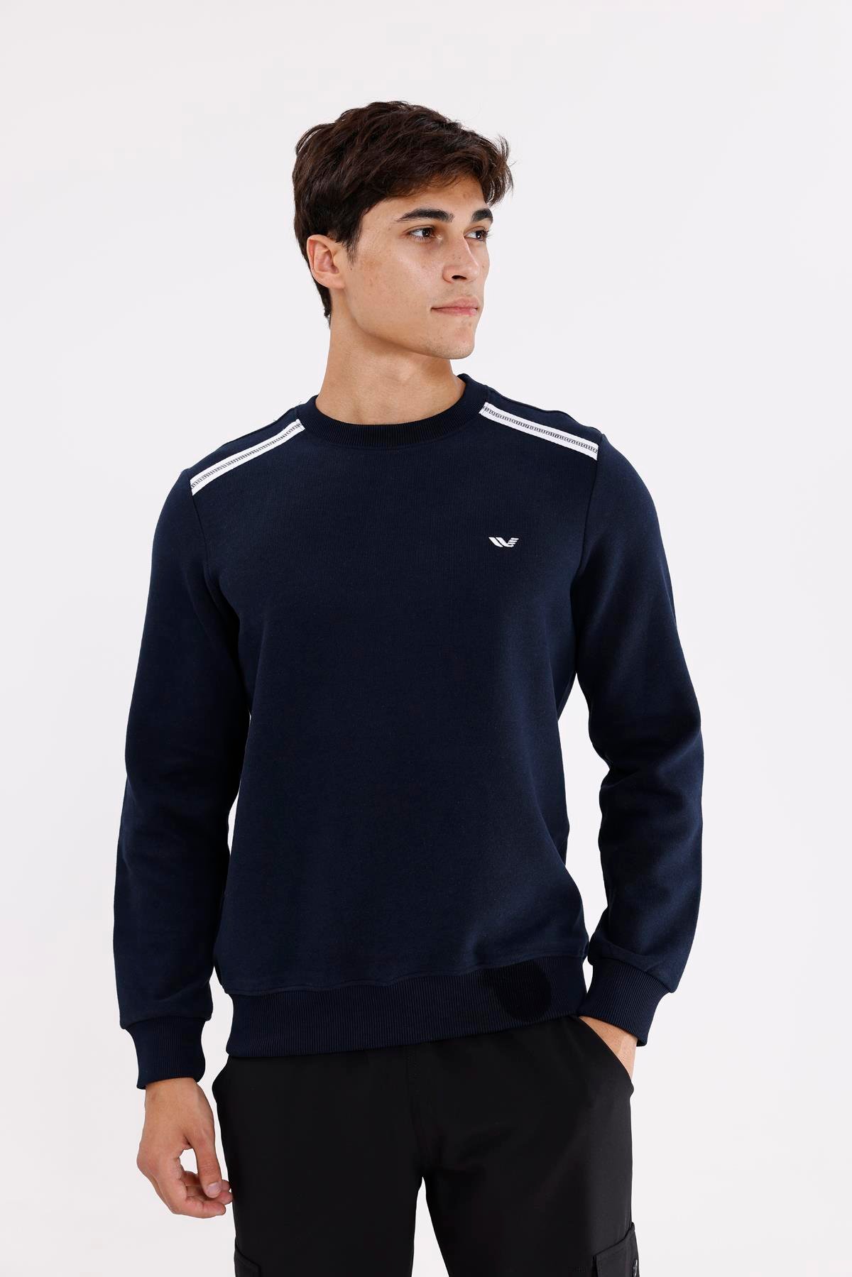 Selanik Kumaş Yapılı Esnek Manşetli Konforlu Rahat Kesim Sweatshirt