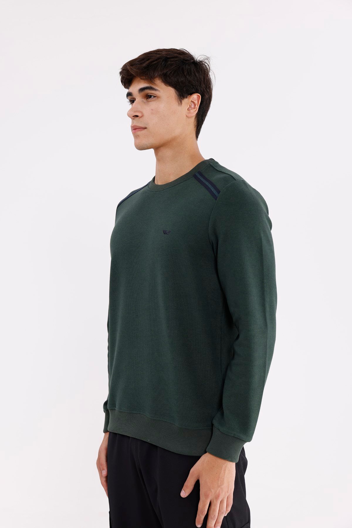 Selanik Kumaş Yapılı Esnek Manşetli Konforlu Rahat Kesim Sweatshirt