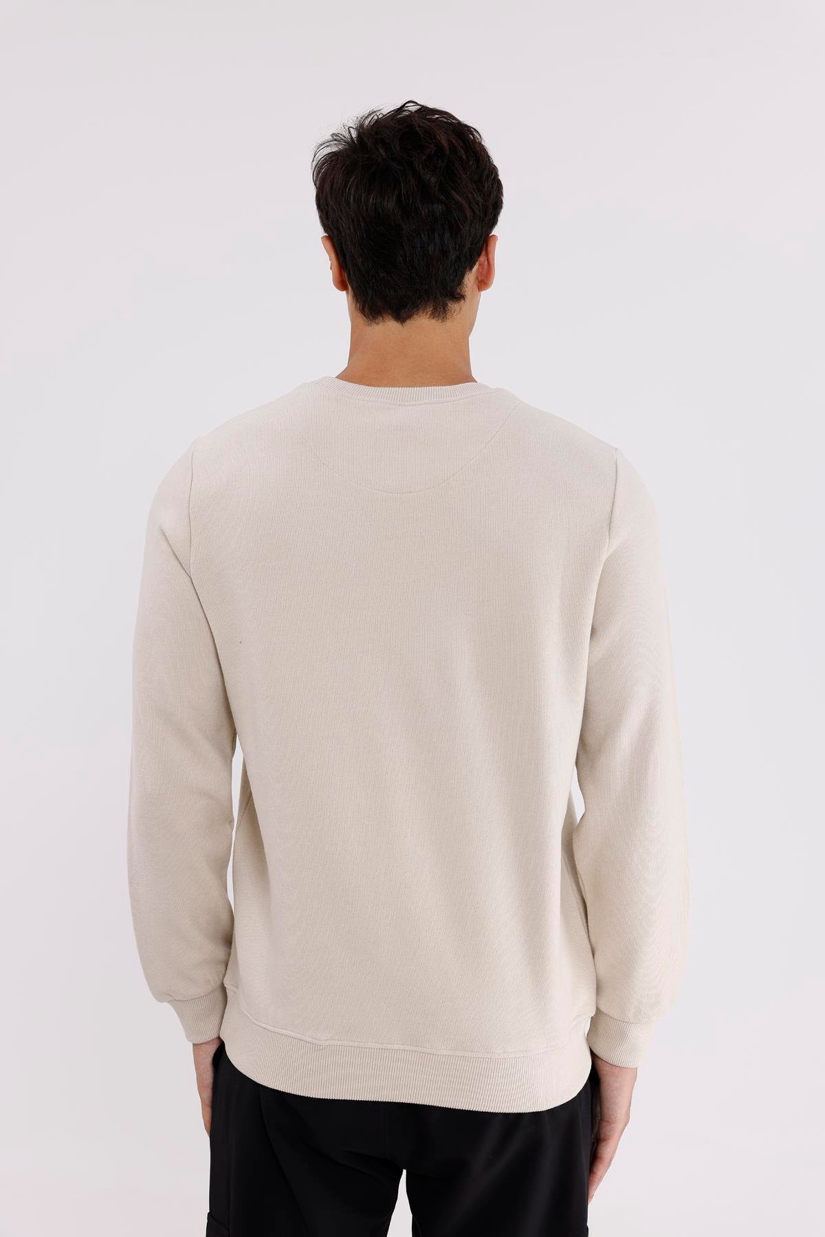 Selanik Kumaş Yapılı Esnek Manşetli Konforlu Rahat Kesim Sweatshirt