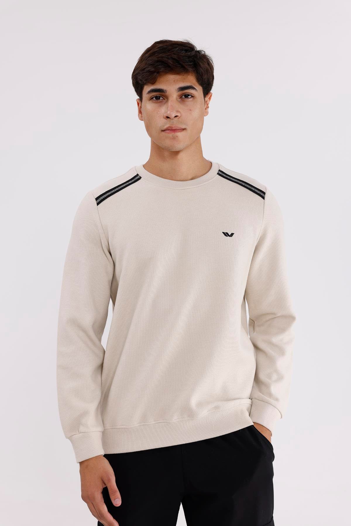 Selanik Kumaş Yapılı Esnek Manşetli Konforlu Rahat Kesim Sweatshirt