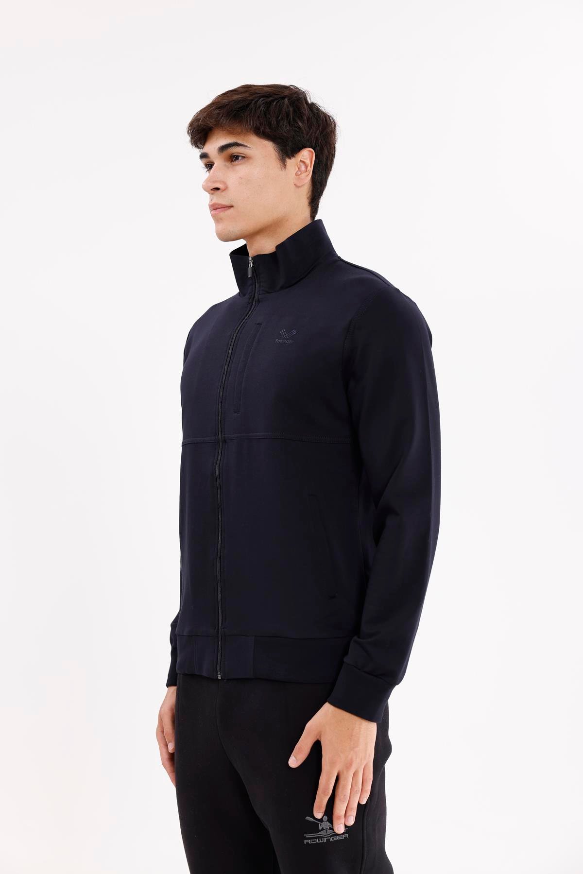 Üç Cepli Yaka Detaylı Fermuarlı Rahat Kesim Ribana Manşetli Mevsimlik Sweatshirt