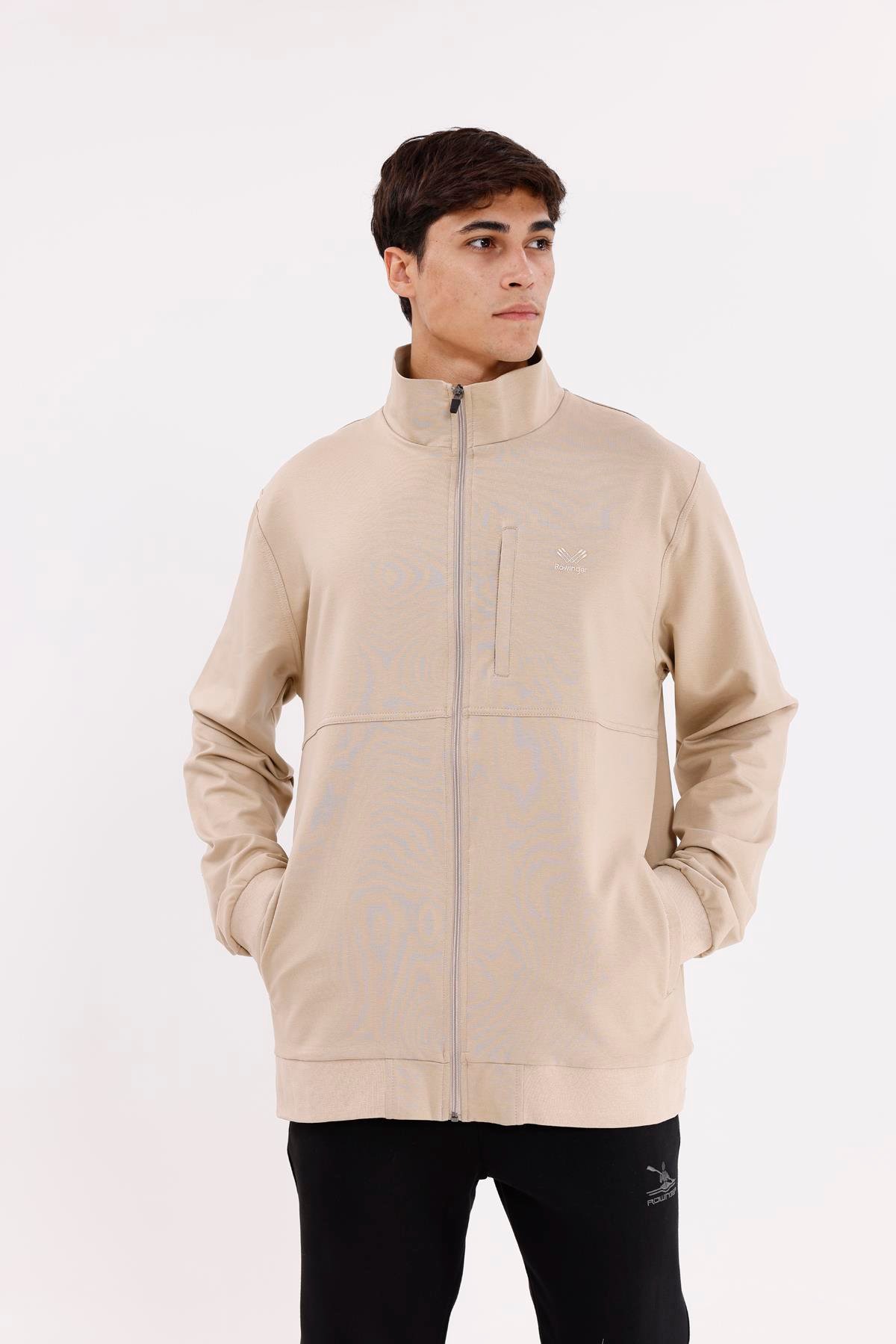 Üç Cepli Yaka Detaylı Fermuarlı Rahat Kesim Ribana Manşetli Mevsimlik Sweatshirt
