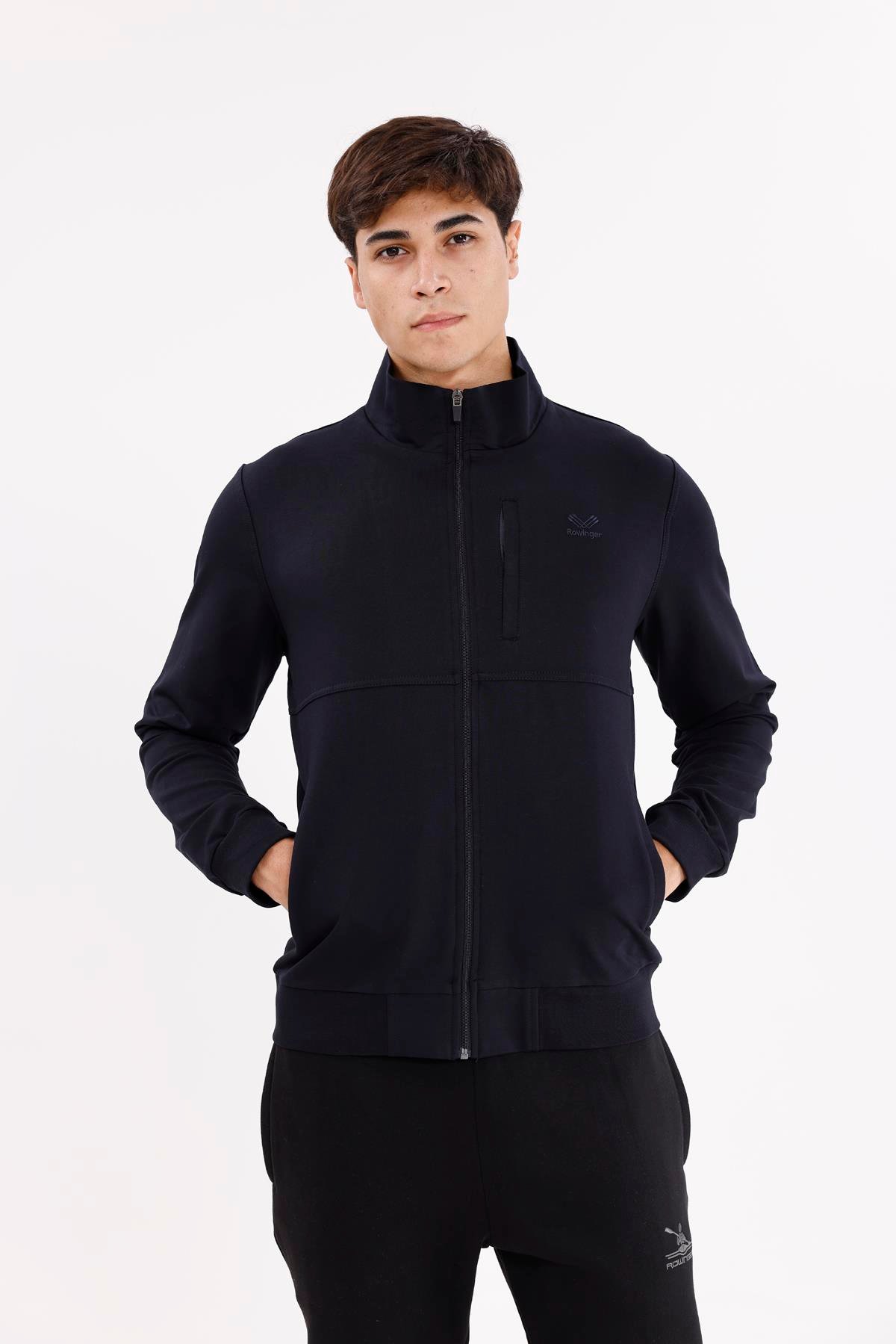 Üç Cepli Yaka Detaylı Fermuarlı Rahat Kesim Ribana Manşetli Mevsimlik Sweatshirt