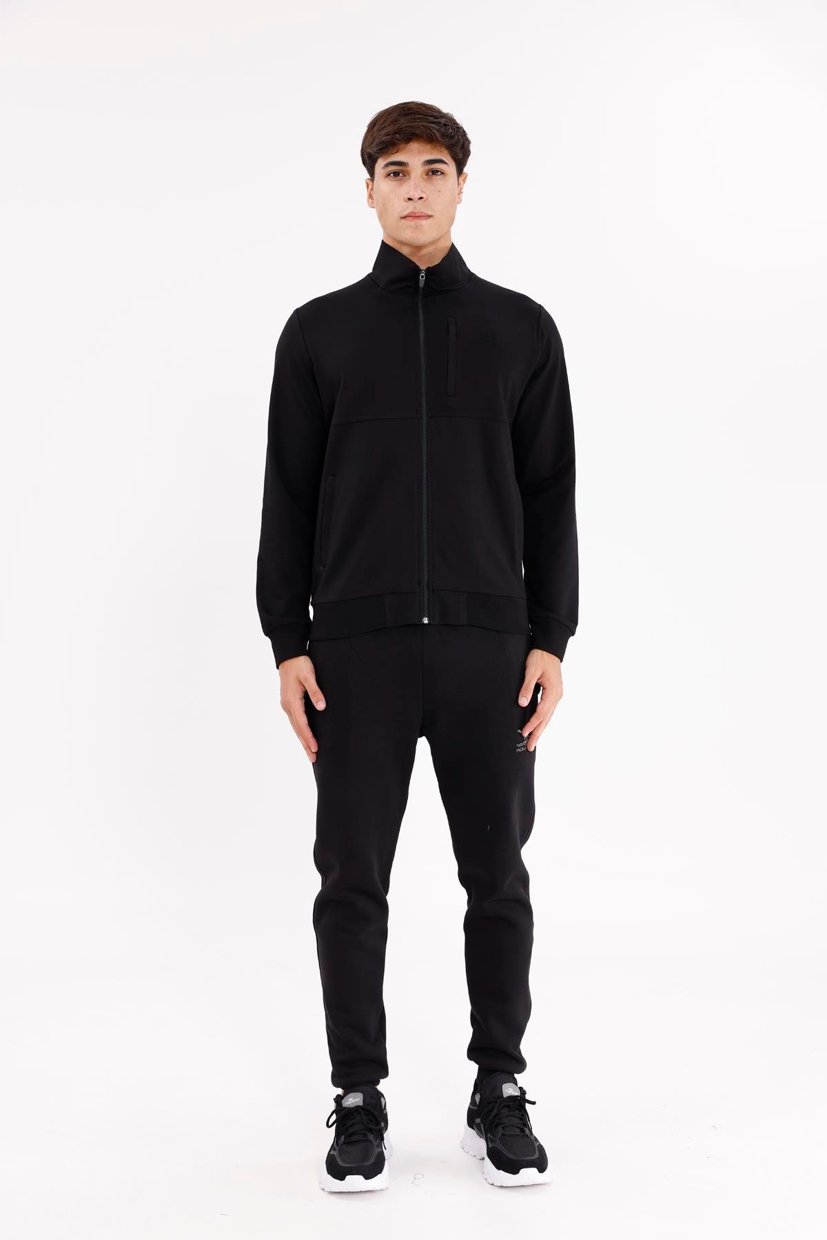 Üç Cepli Yaka Detaylı Fermuarlı Rahat Kesim Ribana Manşetli Mevsimlik Sweatshirt
