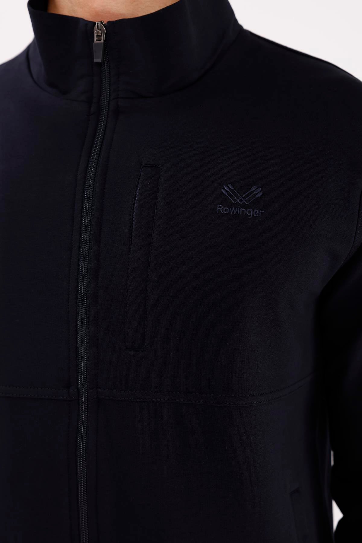Üç Cepli Yaka Detaylı Fermuarlı Rahat Kesim Ribana Manşetli Mevsimlik Sweatshirt