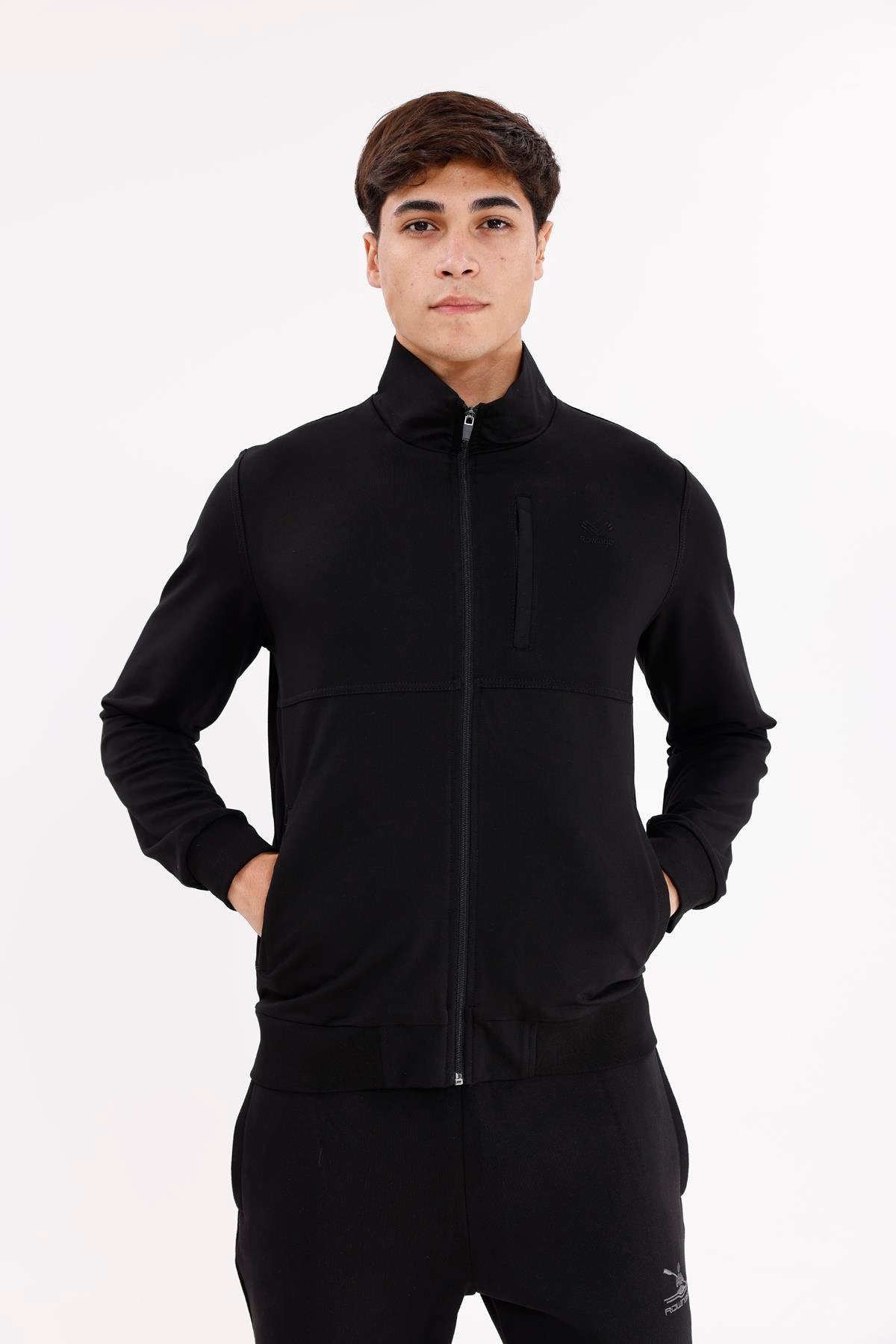 Üç Cepli Yaka Detaylı Fermuarlı Rahat Kesim Ribana Manşetli Mevsimlik Sweatshirt