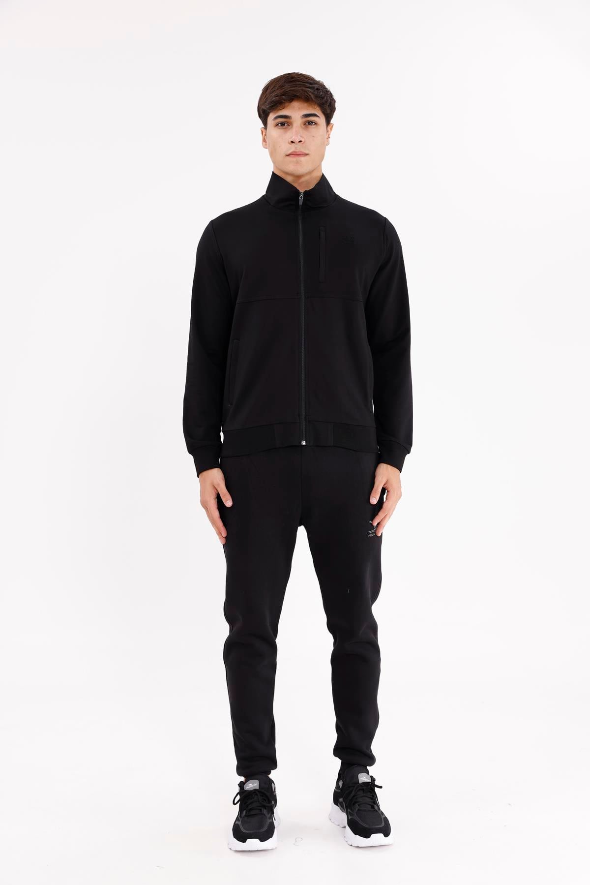 Üç Cepli Yaka Detaylı Fermuarlı Rahat Kesim Ribana Manşetli Mevsimlik Sweatshirt