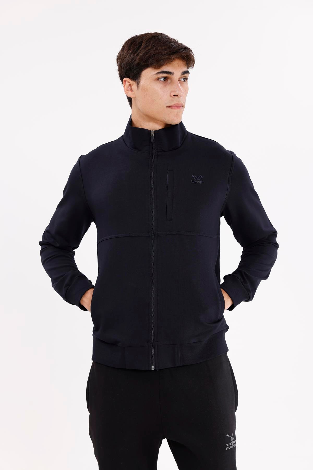 Üç Cepli Yaka Detaylı Fermuarlı Rahat Kesim Ribana Manşetli Mevsimlik Sweatshirt
