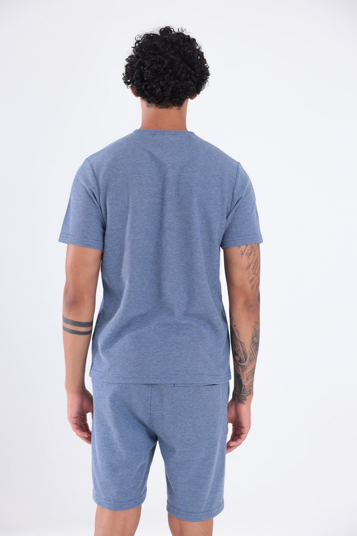 Waffle Dokulu Nakış Logo Detaylı Oversize Erkek T-Shirt