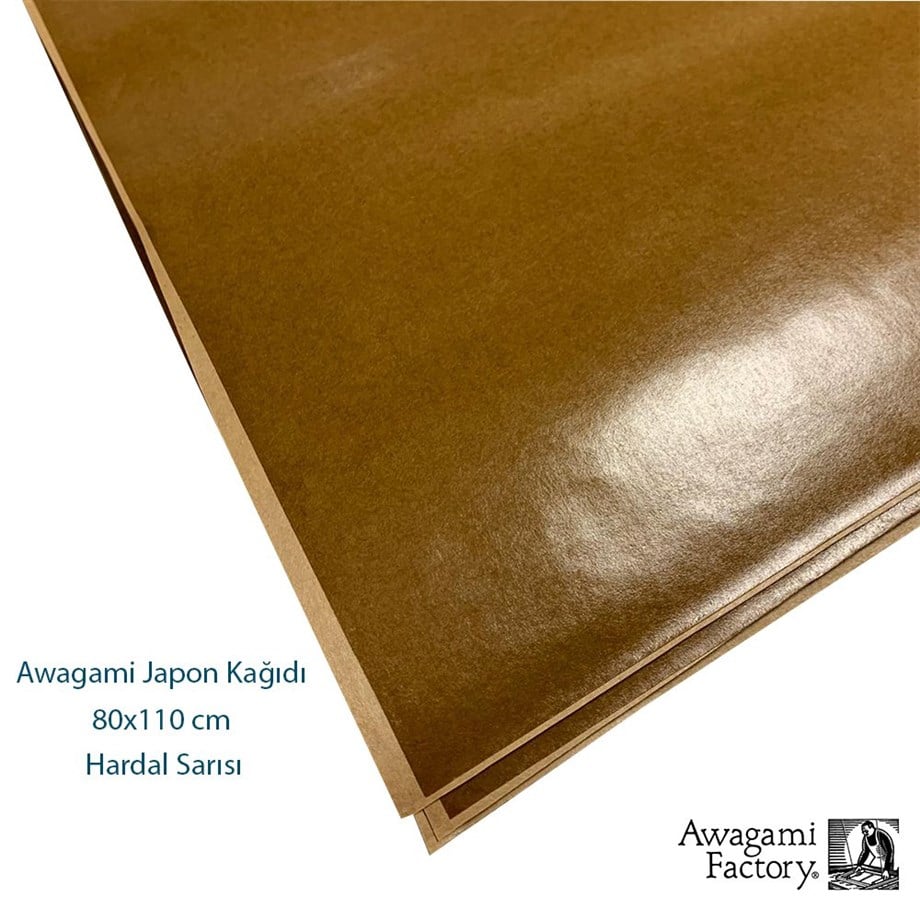 Awagami Aharlı Japon Kağıdı 80x110 cm Hardal Sarısı