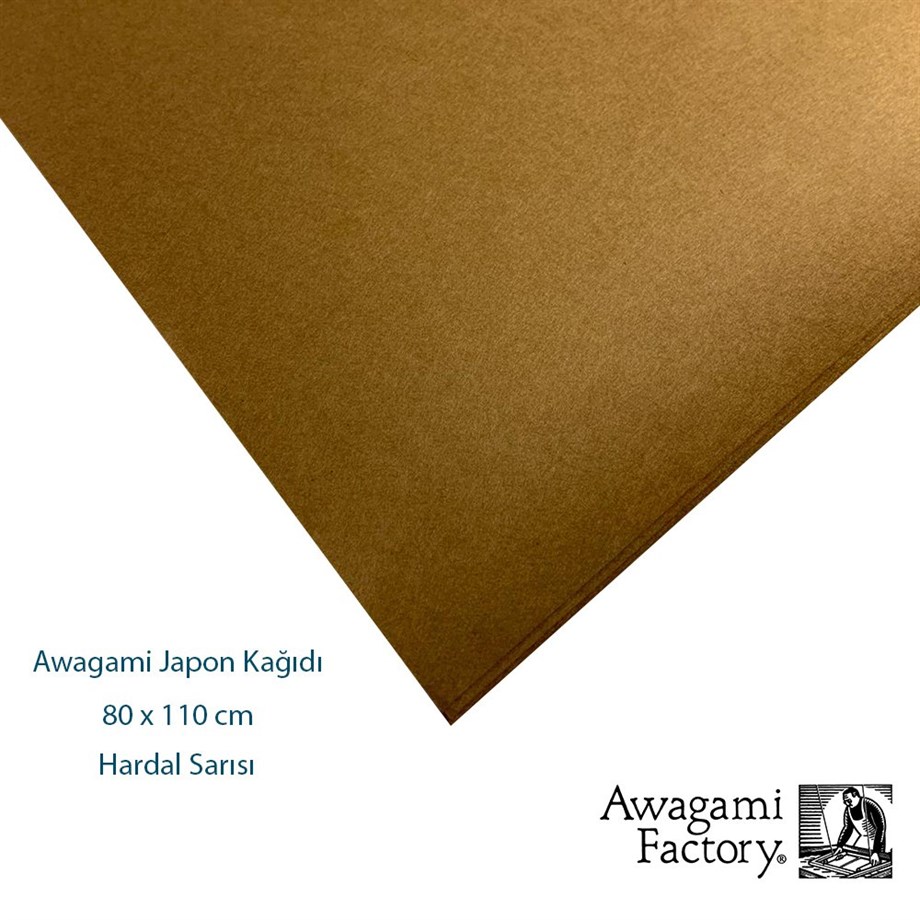 Awagami Aharsız Japon Kağıtları 80x110 cm Hardal Sarısı