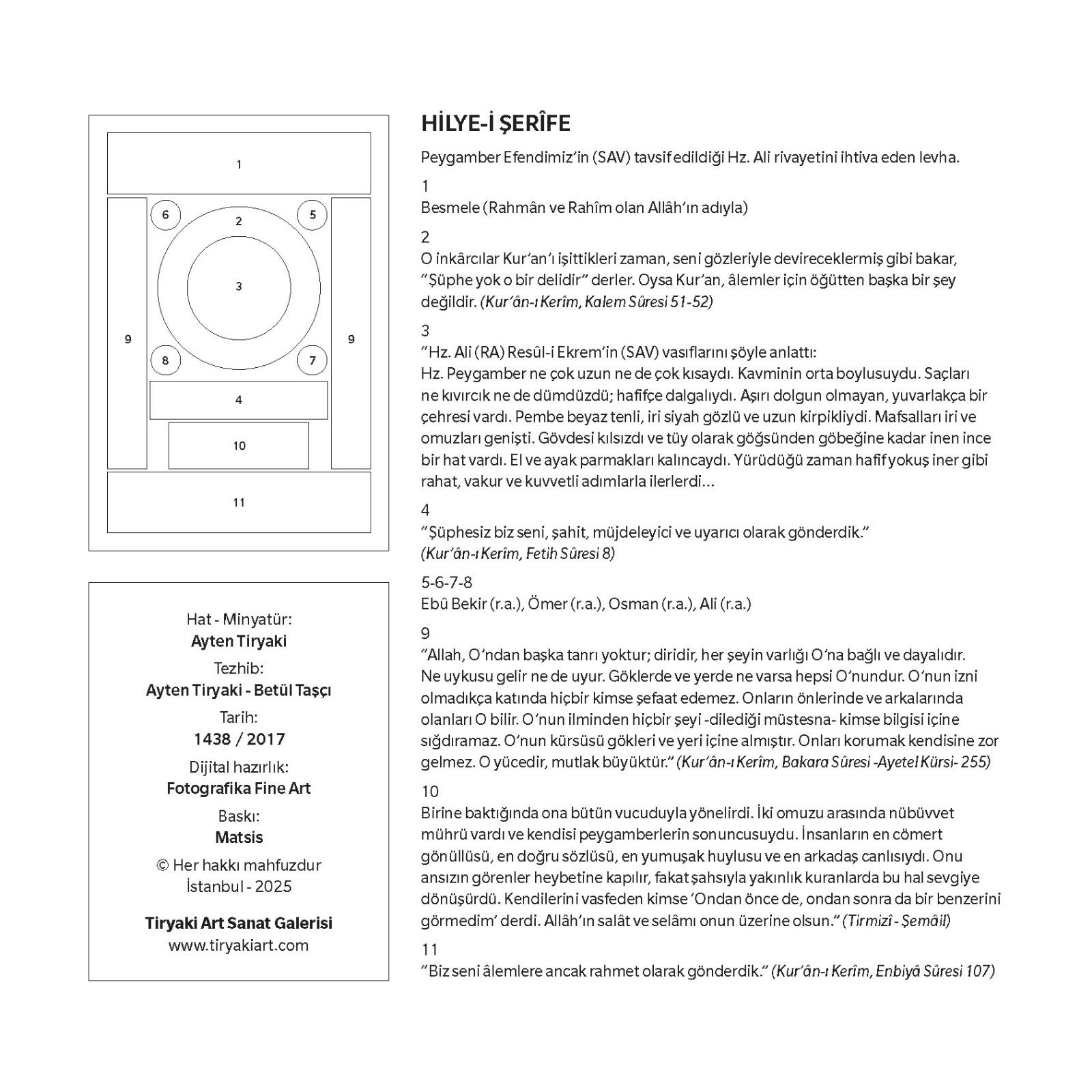Ayten Tiryaki Tıpkı Basım Hilye-i Şerif Minyatürlü Siyah