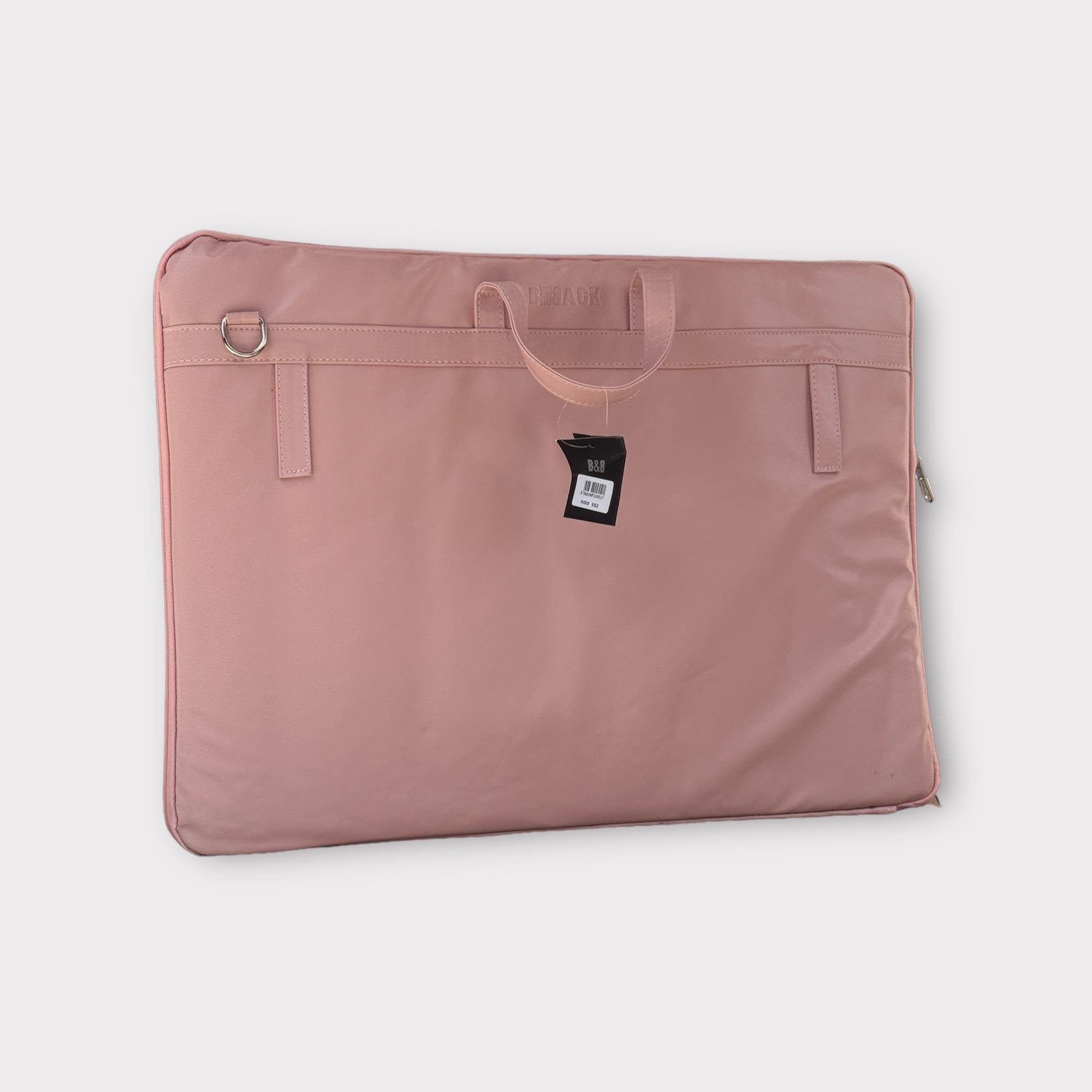 Bback Proje Çantası Yumuşak Suni Deri 40x56 cm Pudra Pembe