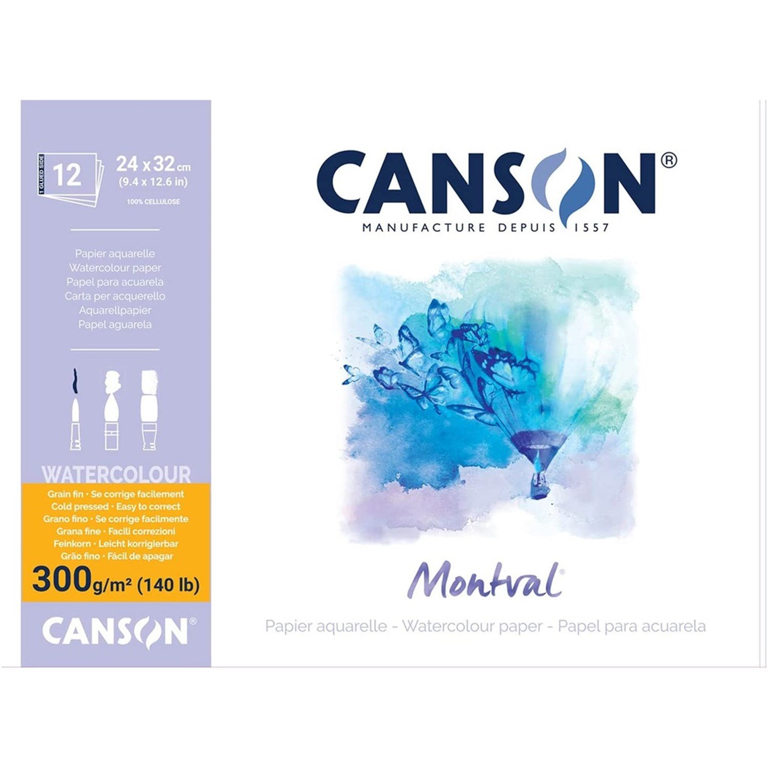 Canson Montval Sulu Boya Defteri 300 gr A4 12 Yaprak