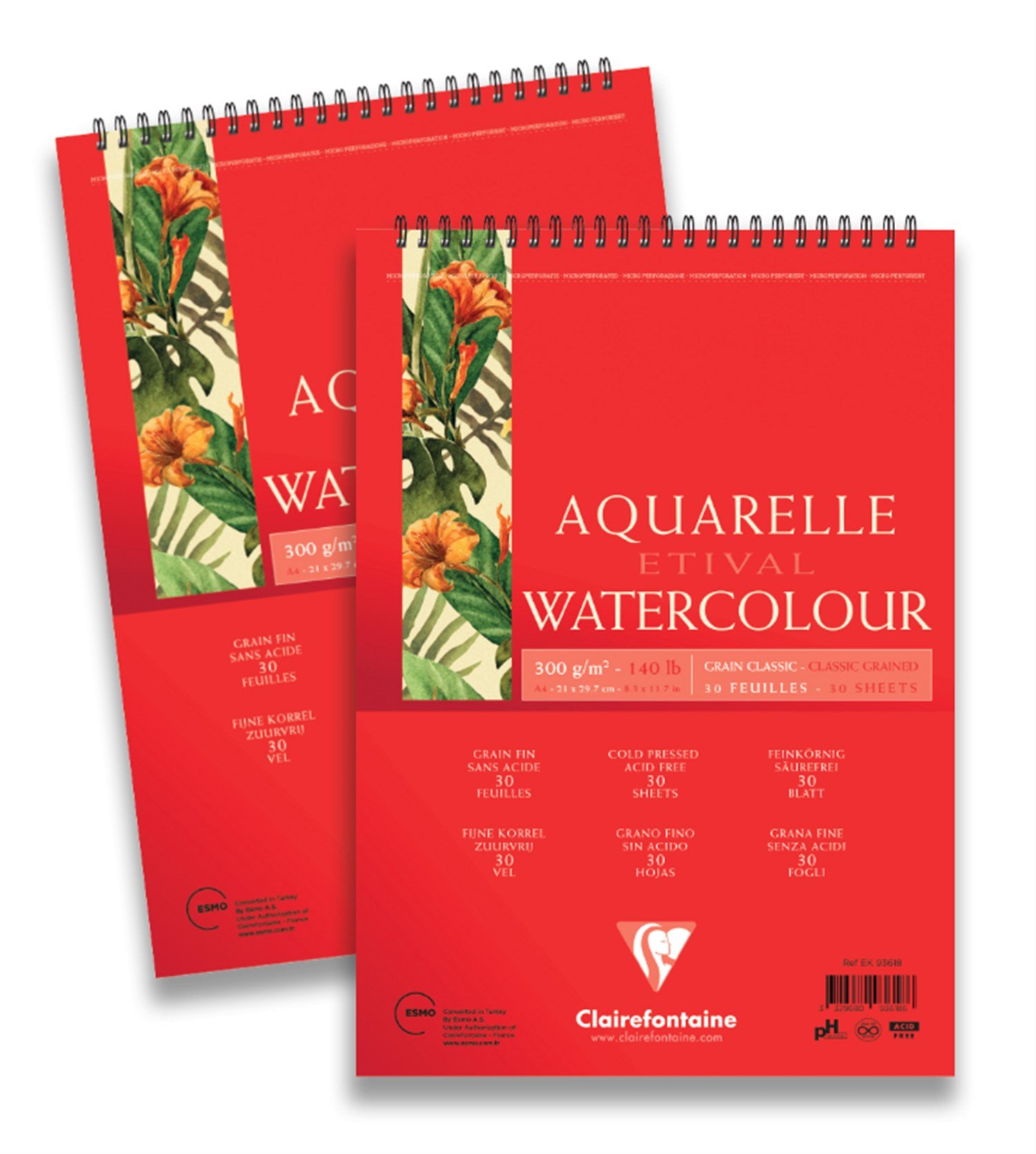 Clairefontaine Aquarelle Etival Sulu Boya Defteri 300 gr 30 Yaprak 21x29.7 cm