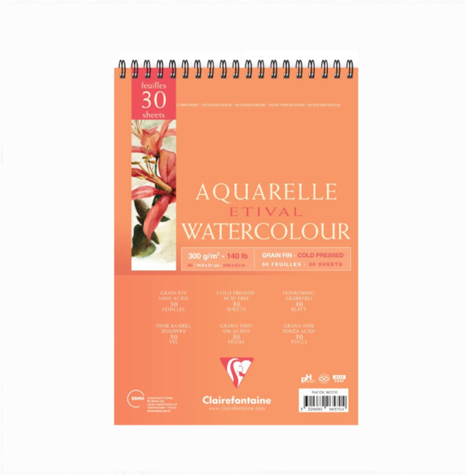 Clairefontaine Aquarelle Etival Sulu Boya Defteri A5 300 gr 30 Yaprak