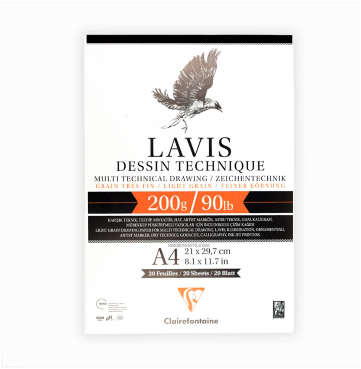 Clairefontaine Lavis Dessin Technique Drawing Pad 200 gr A4