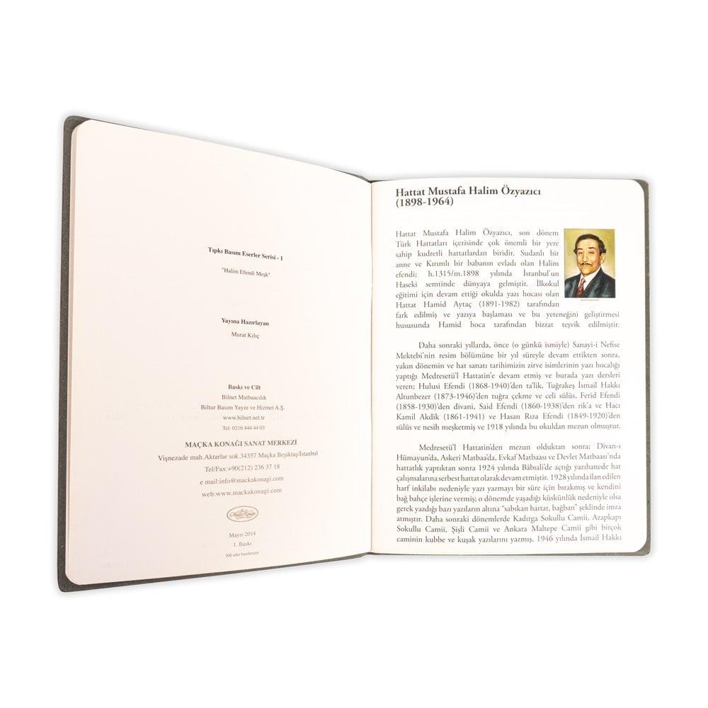 Hattat Mustafa Halim Özyazıcı Meşk Kitabı Deri Kapak