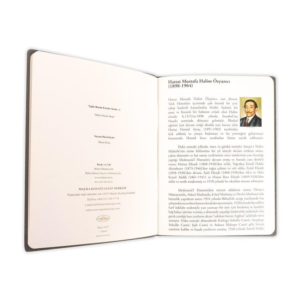 Hattat Mustafa Halim Özyazıcı Meşk Kitabı Karton Kapak