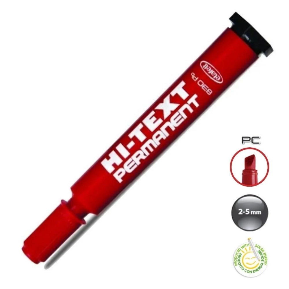 Hi-Text Permanent Kaligrafi Kalemi Kesik Uçlu Kırmızı 830PCK