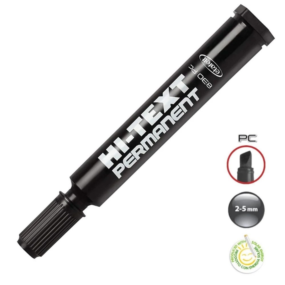 Hi-Text Permanent Kaligrafi Kalemi Kesik Uçlu Siyah 830PCS