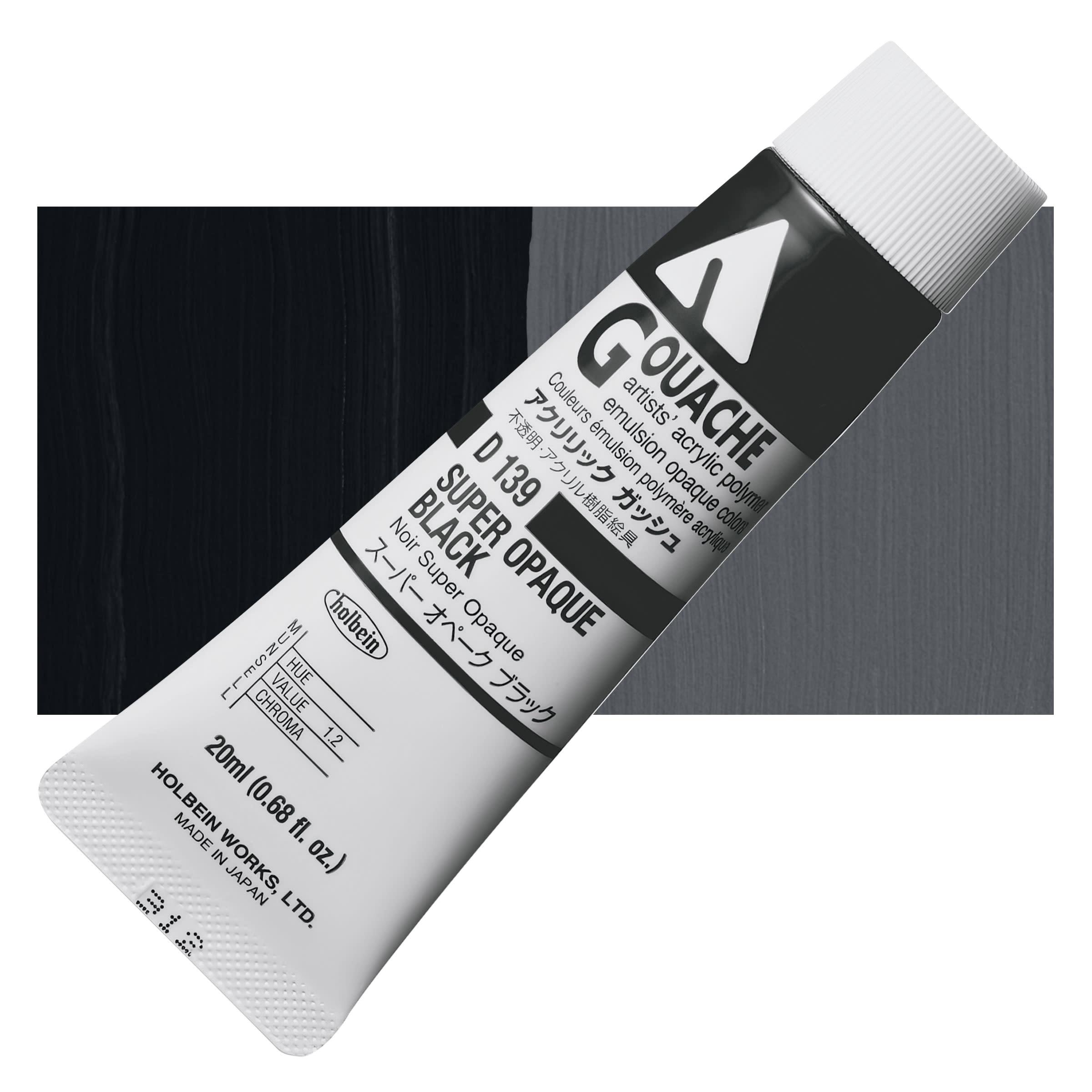 Holbein Acryla Gouache Artist Akrilik Guaj Boya 20 ml Super Opaque Black 