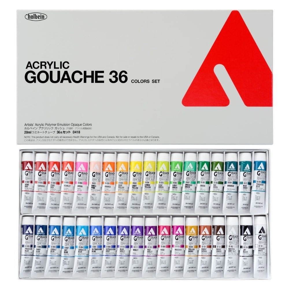 Holbein Akrilik Guaj Boya Seti 20 ml x 36 Renk
