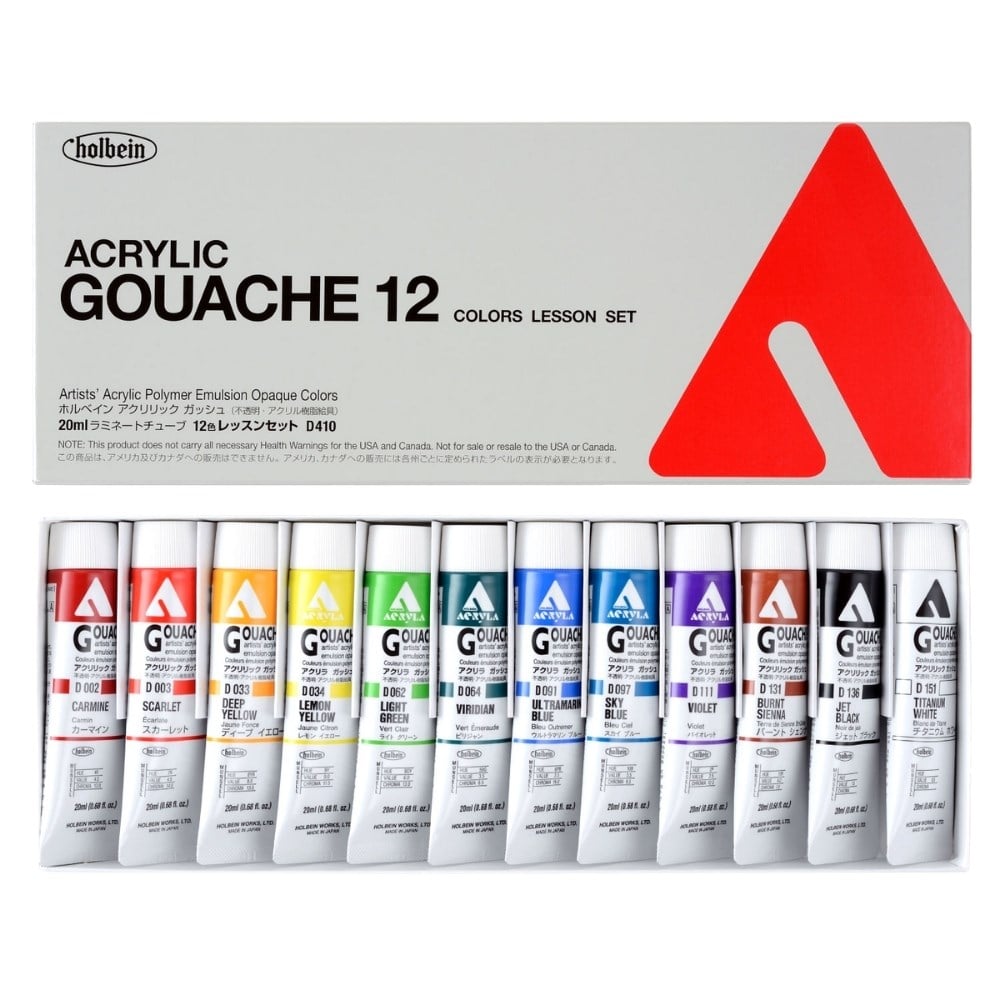 Holbein Akrilik Guaj Set 20 ml 12 Renk