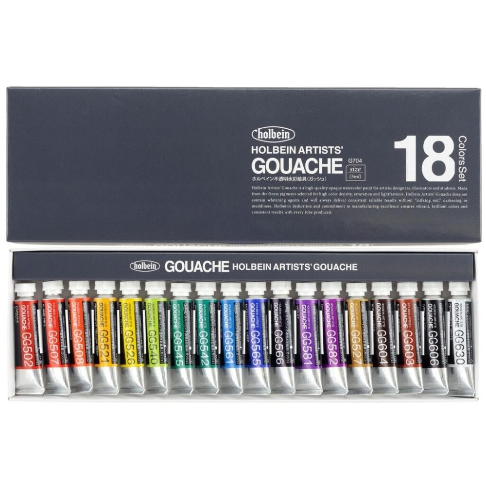 Holbein Artist Gouache Tüp Guaj Boya Set 5 ml x 18 Renk