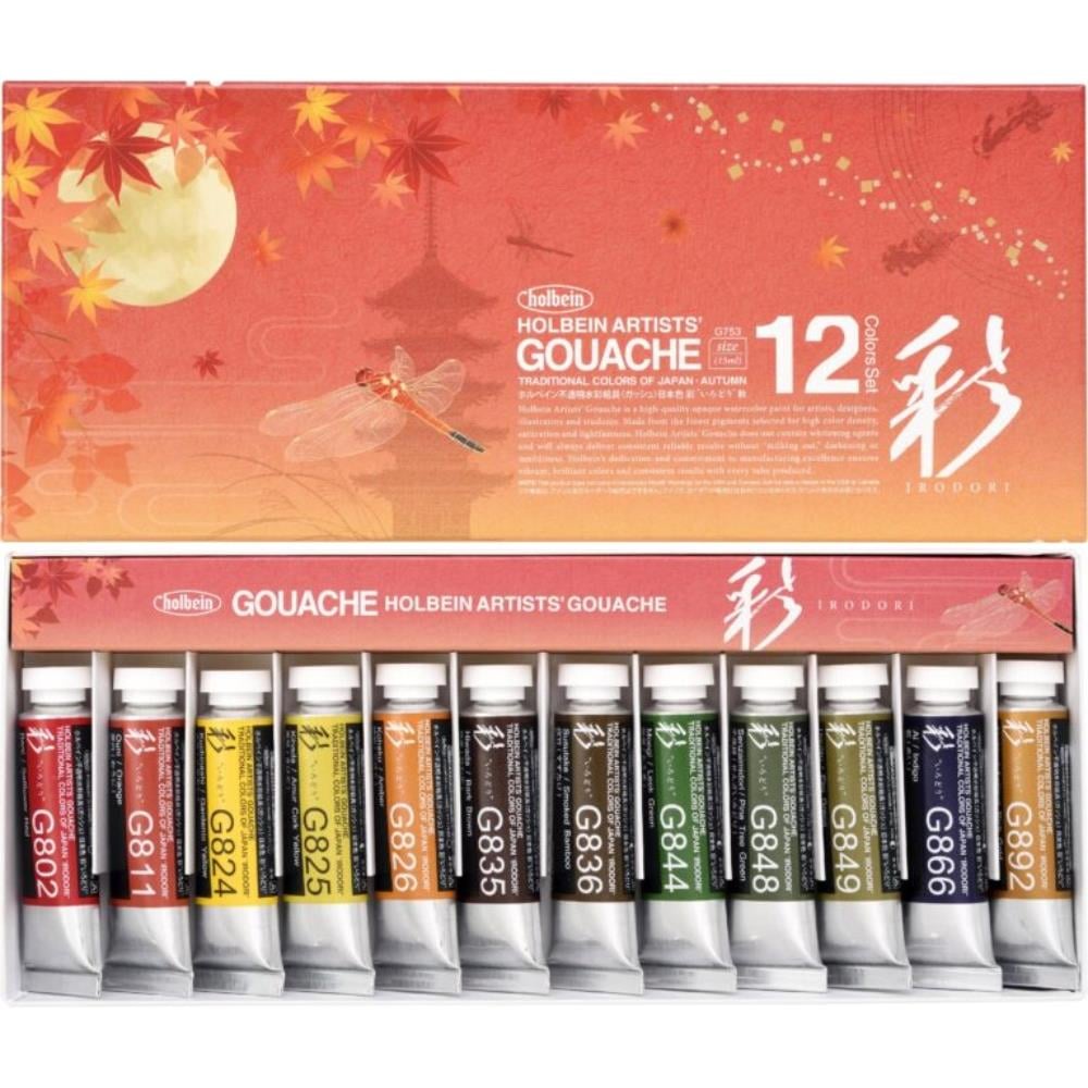 Holbein Artist Traditional Colors Tüp Guaj Boya Set 15 ml x 12 Renk Autumn