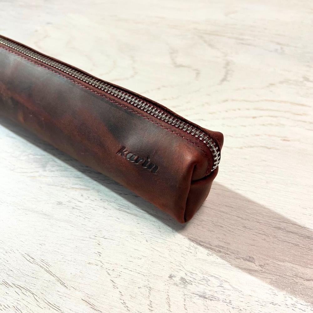 Karin Crazy Deri Kalemlik Bordo