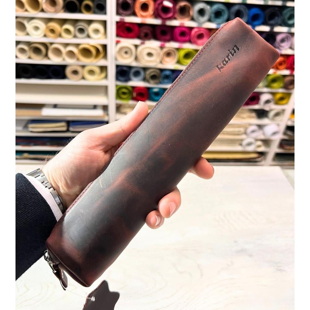 Karin Crazy Deri Kalemlik Bordo