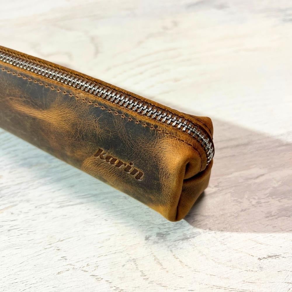 Karin Crazy Deri Kalemlik Camel