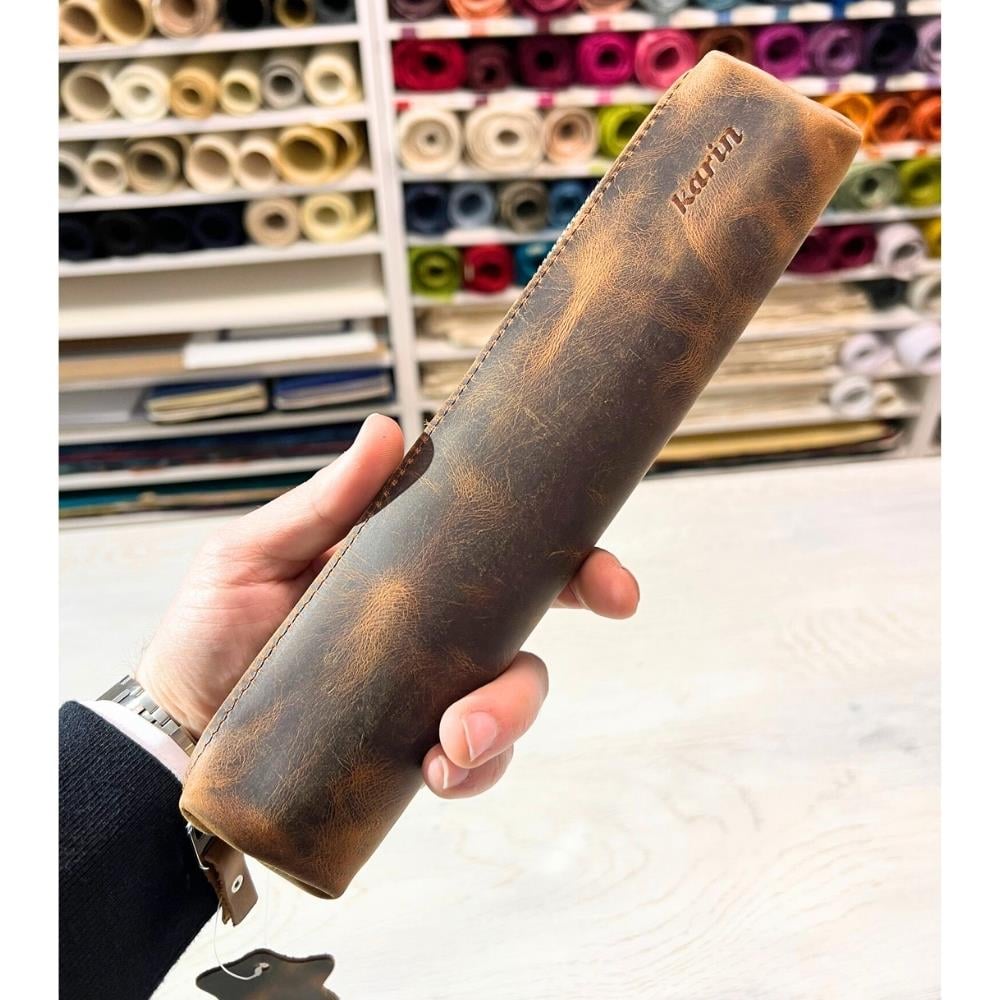 Karin Crazy Deri Kalemlik Camel