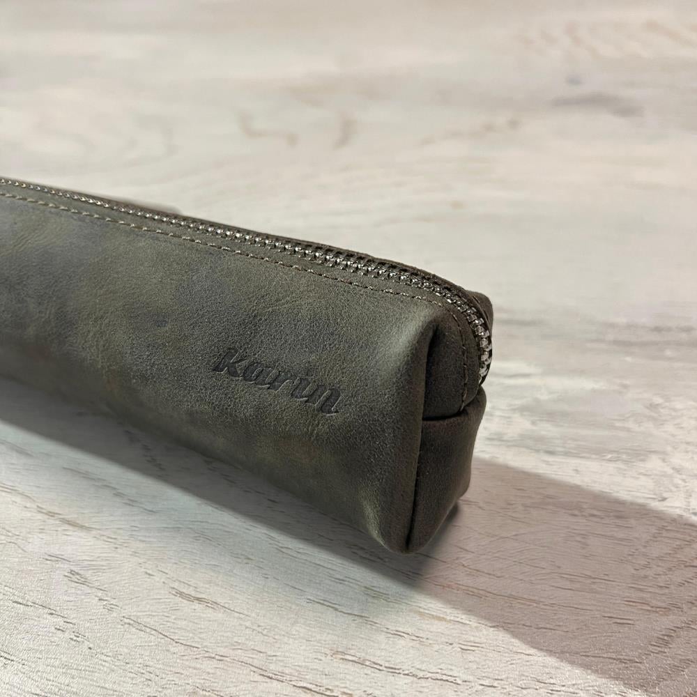 Karin Crazy Deri Kalemlik Haki Yeşil