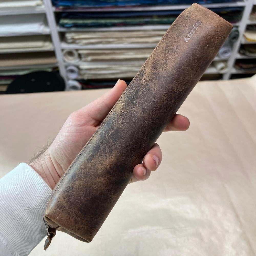 Karin Crazy Deri Kalemlik Taba