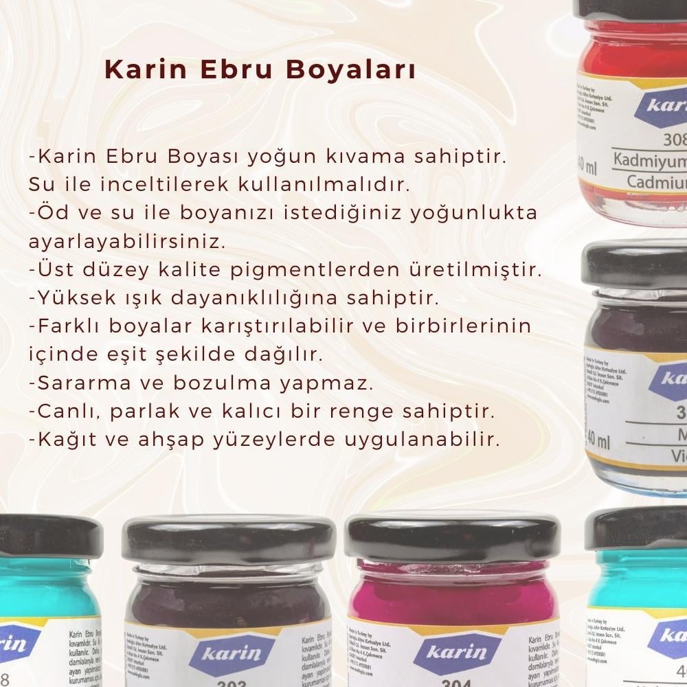 Karin Geleneksel Ebru Boyaları 105 ml