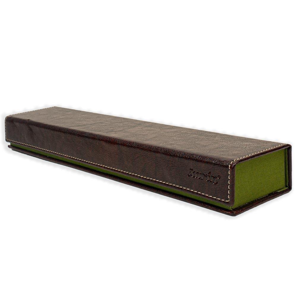 Karin Suni Deri Kalem/Fırça Kutusu Kahve